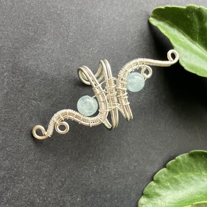 Ezüst akvamarin fülgyűrű, Ékszer, Fülbevaló, Fülgyűrű, Ékszerkészítés, Fémmegmunkálás, MESKA