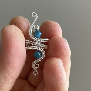 Ezüst apatit fülgyűrű, Ékszer, Fülbevaló, Fülgyűrű, Ékszerkészítés, Fémmegmunkálás, MESKA