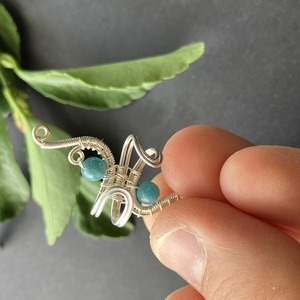 Ezüst apatit fülgyűrű - ékszer - fülbevaló - fülgyűrű - Meska.hu