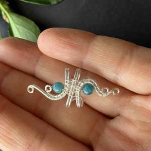 Ezüst apatit fülgyűrű - ékszer - fülbevaló - fülgyűrű - Meska.hu