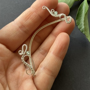 Ezüst és aventurin fülékszer - ékszer - fülbevaló - fülékszer - Meska.hu