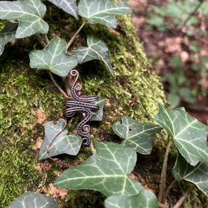 Réz és gránát fülgyűrű - ékszer - fülbevaló - fülgyűrű - Meska.hu