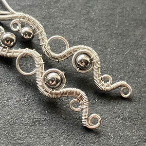 Ezüst hosszú fülbevaló - ékszer - fülbevaló - lógó fülbevaló - Meska.hu