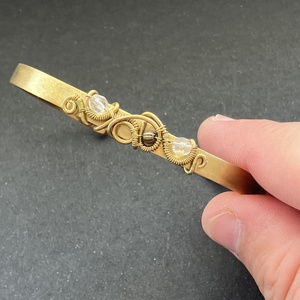 Sárgaréz és átlátszó karperec, Ékszer, Karkötő, Karperec, Ékszerkészítés, Fémmegmunkálás, MESKA