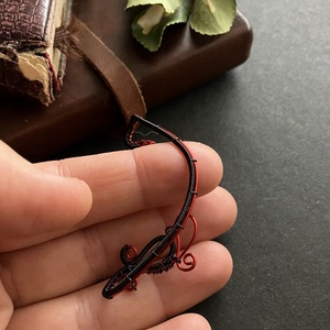 Fekete piros fülékszer - ékszer - fülbevaló - fülékszer - Meska.hu