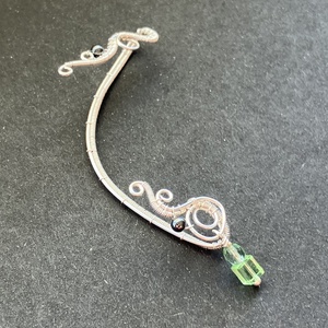 Ezüst és zöld fülékszer, Ékszer, Fülbevaló, Fülékszer, Ékszerkészítés, Fémmegmunkálás, MESKA