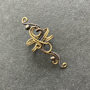 Sárgaréz és vörösréz nagy fülgyűrű - ékszer - fülbevaló - fülgyűrű - Meska.hu