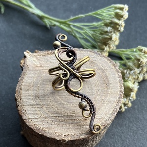 Sárgaréz és vörösréz nagy fülgyűrű, Ékszer, Fülbevaló, Fülgyűrű, Ékszerkészítés, Fémmegmunkálás, MESKA