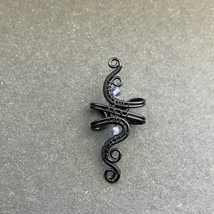 Fekete és iolit fülgyűrű, Ékszer, Fülbevaló, Fülgyűrű, Ékszerkészítés, Fémmegmunkálás, MESKA