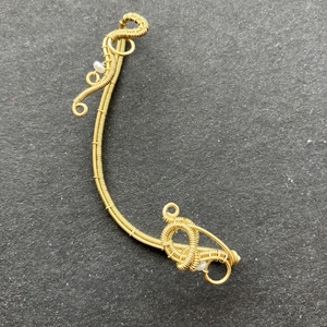 Sárgaréz gyöngy fülékszer - ékszer - fülbevaló - fülékszer - Meska.hu