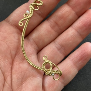 Sárgaréz gyöngy fülékszer - ékszer - fülbevaló - fülékszer - Meska.hu