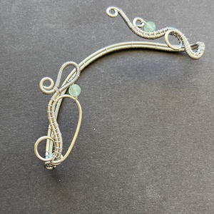 Nemesacél fülékszer aventurinnal, Ékszer, Fülbevaló, Fülékszer, Ékszerkészítés, Fémmegmunkálás, MESKA