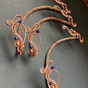 Réz és szodalit fülékszer - ékszer - fülbevaló - fülékszer - Meska.hu