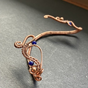 Réz és szodalit fülékszer - ékszer - fülbevaló - fülékszer - Meska.hu