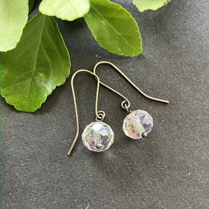 Ezüst és átlátszó fülbevaló - Meska.hu