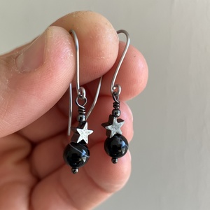 Nemesacél csillag fülbevaló - Meska.hu