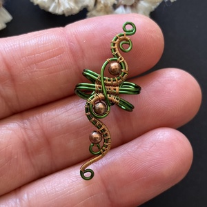  FREEDOM zöld-vörösréz nagy fülgyűrű - Meska.hu