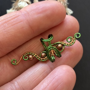  FREEDOM zöld-vörösréz nagy fülgyűrű - ékszer - fülbevaló - fülgyűrű - Meska.hu