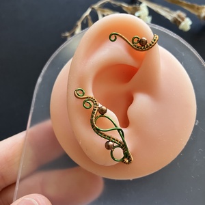 Zöld és réz fülékszer - Meska.hu