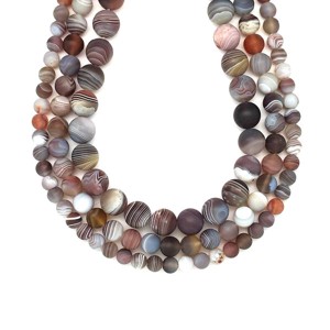 Achát botswana matt golyó 10mm  ékszerkészítő alapanyag (füzér), Kellékek & szerszámok, Ásvány alapanyag, Ásványfüzér, , MESKA