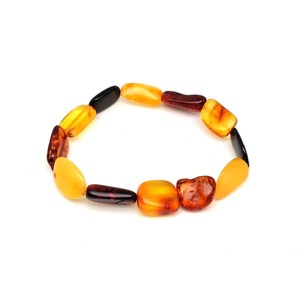 Borostyán lapcsiszolt vegyes karkötő 8-12x10x18mm - Meska.hu