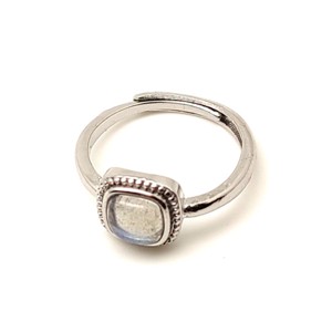 Egyensúlyt teremtő labradorit ásvány gyűrű állítható 5x5mm, Ékszer, Gyűrű, , MESKA