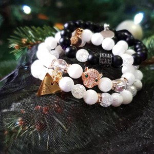 Leopárdfej Rosegold LUXURY ásványkarkötő, Ékszer, Karkötő, Ásványkarkötő, , MESKA