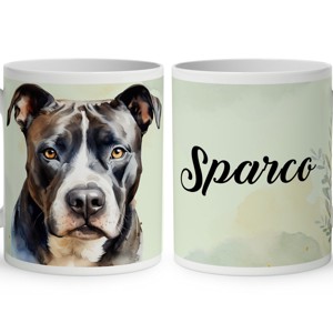 Névvel kérhető - Szürke Amerikai Pitbull terrier portré mintás bögre, Otthon & Életmód, Konyhafelszerelés, tálalás, Tálalás, Bögre & Csésze, , MESKA