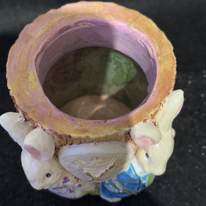 Nyuszis mini kaspó vagy kistároló dekoráció - otthon & életmód - dekoráció - asztal és polc dekoráció - asztaldísz - Meska.hu