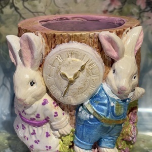 Nyuszis mini kaspó vagy kistároló dekoráció - otthon & életmód - dekoráció - asztal és polc dekoráció - asztaldísz - Meska.hu