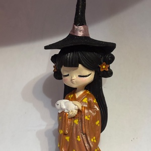 Halloween Boszorkány figura tökkel 8 cm  - Meska.hu