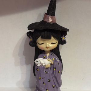 Halloween Boszorkány figura tökkel 8 cm  - Meska.hu
