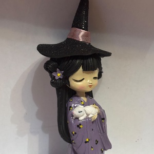Halloween Boszorkány figura tökkel 8 cm  - otthon & életmód - dekoráció - halloween - halloweeni dekoráció - Meska.hu
