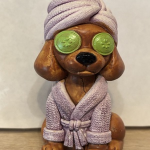 Wellness kutyus dekor 9 cm  - otthon & életmód - dekoráció - asztal és polc dekoráció - asztaldísz - Meska.hu
