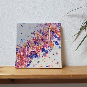 Röpke pillangó akril festmény (20x20 cm) - művészet - festmény - akril - Meska.hu