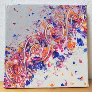 Röpke pillangó akril festmény (20x20 cm) - Meska.hu