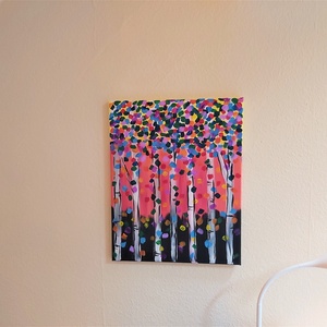 Konfetti fák akril festmény (50x40 cm) - művészet - festmény - akril - Meska.hu