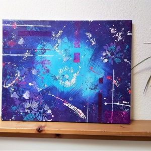 Kék sziget akril festmény (40x50 cm)  - művészet - festmény - akril - Meska.hu