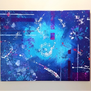 Kék sziget akril festmény (40x50 cm)  - Meska.hu