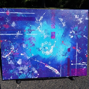 Kék sziget akril festmény (40x50 cm)  - művészet - festmény - akril - Meska.hu