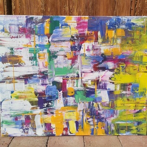 Tér-idő szövet akril festmény (40x50 cm)  - művészet - festmény - akril - Meska.hu