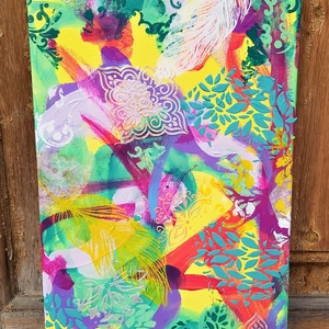 Tavasz - 2 részből álló akril festmény (2x 25x58 cm)  - Meska.hu