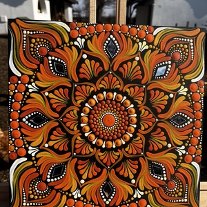 Tűzvirág Mandala, Kellékek & szerszámok, Festék, Akrilfesték, Festészet, MESKA