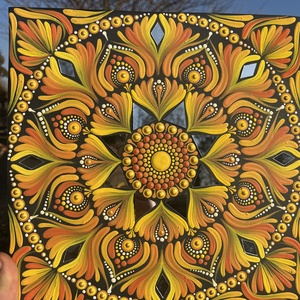 Napfény Mandala - művészet - festmény - akril - Meska.hu
