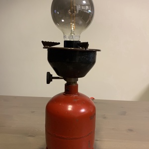 Gázpalack kemping palack, lámpa, asztali lámpa, Otthon & Életmód, Lámpa, Asztali lámpa, Fémmegmunkálás, MESKA