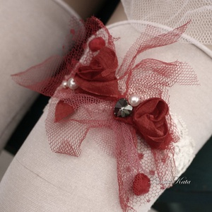 FLÖRT- art to wear harisnyakötő  - esküvő - kiegészítők - harisnyatartó & valami kék - Meska.hu