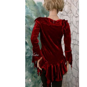 SCARLET - exkluzív selyembársony tunika - ruha & divat - női ruha - alkalmi ruha & estélyi ruha - Meska.hu