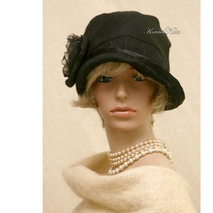 FRIDA cloche - design flapper kalap, Ruha & Divat, Sál, Sapka, Kendő, Kalap, Varrás, Meska