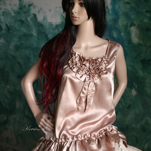 BEIGE ROSE - exkluzív design-tunika, Ruha & Divat, Női ruha, Blúz, Varrás, Meska