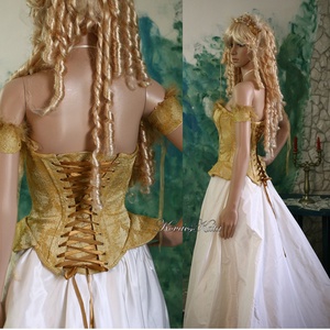 APHRODITE - antik-brokát fűző - esküvő - ruha - menyasszonyi ruha - Meska.hu